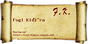 Fogl Klára névjegykártya