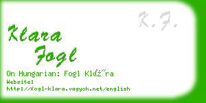 klara fogl business card